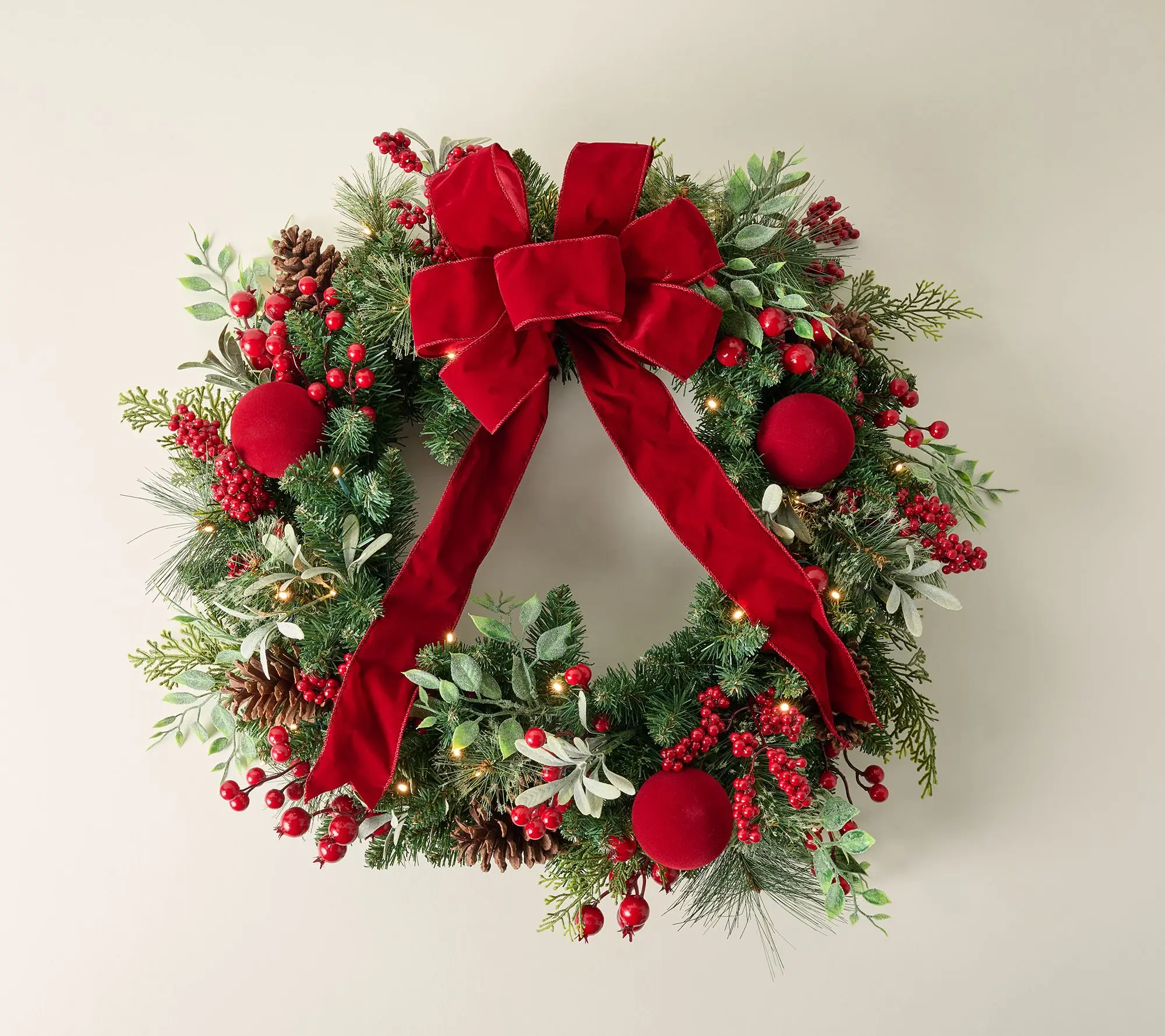 Home Reflections 26" Lit Berry Wreath Home Reflections 26" Lit Berry Wreath