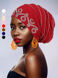 Handmade Women's Headscarf with Heavy Rhinestones, Vintage Pleated Design, Elegant Fashion Accessory for Special Occasions and Daily Wear Pleat Turban