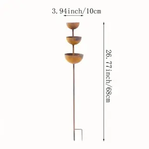 3-Tier Vintage Wrought Iron Rainwater Collector, Outdoor Decorative Art for Hummingbirds and Birds, Elegant Bird Bath Gift