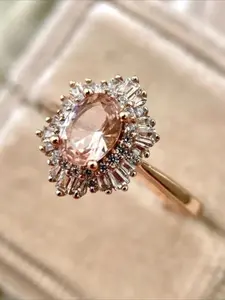 Elegant Luxury Flower Pattern Cubic Zirconia Ring for Women Charm Teardrop Bridal Rings Wedding Engagement Ring Bridal Jewelry Christmas Valentine's Day Anniversary Gifts Elegant Exaggerated Ring Elegant Glittering Ring