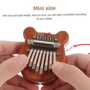 8 Key Mini Kalimba, High-Quality Wooden Music Box, Real Wood Material, Includes Lanyard, Perfect Gift for Christmas and Halloween, Handheld