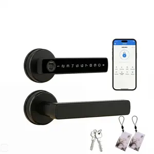 Smart lock, support password, key, card and tuya small program a variety of ways to unlock. It is powered by AA batteries and is suitable for home, bedroom, office and rental properties.