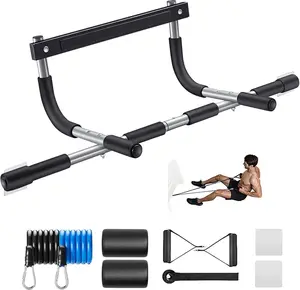 Doorway Pull-Up Bar | Thickened Steel with Maximum Load 400 lbs Upper Body Fitness Exercise Bar | Doorway Grip Strength | Indoor Fitness Trainer for Home Gyms