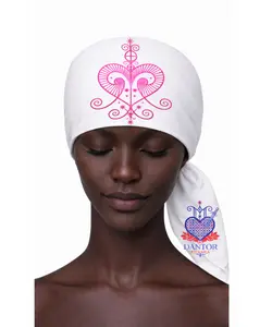 23.6X23.6 INCHES ERZULIE FREDA EZILI FREDA Head Scarf Metresili Metrecilli Mouchwa lwa mouchoir lwa Veve Ceremonial Scarf, Red Satin Traditional Spiritual Design, Religious Altar Mouchwa Lwa Mouchoir Lwa Loa Mambo Ougan Manbo Vodoo Voudou Hoodoo Wican