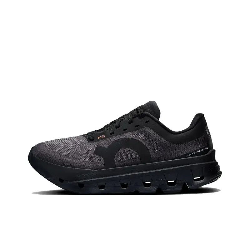 Black‑Grey Hollow Thick‑Sole Running Shoes, Breathable Mesh Upper, Hollow Cushion Midsole, Non‑Slip Wear‑Resistant Outsole, Lightweight Sneakers For Jogging, Gym, Travel And Daily Casual Wear ：，
