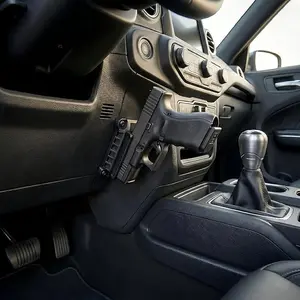 Gun Magnet Mount for Truck Car Vehicle, Heavy Duty Magnetic Pistol Holder with Trigger Guard Safety, 10LBS Strong Magnet for Revolver Shotgun, Easy Access Mount for Desk Wall Safe