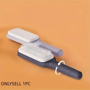 Anti-static Hair Brush, 1 Count Detangling Massage Comb, Easy-rotate and Clean, Hair Styling Cushion Brush, Curly Hair Massager, Auto-cleaning Hair Comb, Heatless, Anti Static Hairbrush