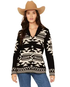 Cotton Women's And Rye Southwestern Print Cardigan - Crk843m