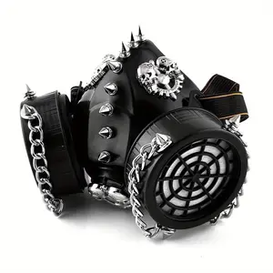 Spike Skull Steampunk Gothic Gas Mask Cosplay Respirator Accessories Black Mask