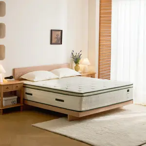 14" Hybrid Mattress: Natural Latex + Memory Foam with Zoned Pocket Springs. Medium Firm, Motion Isolation, Edge Support & CertiPUR-US – Ships in a Box