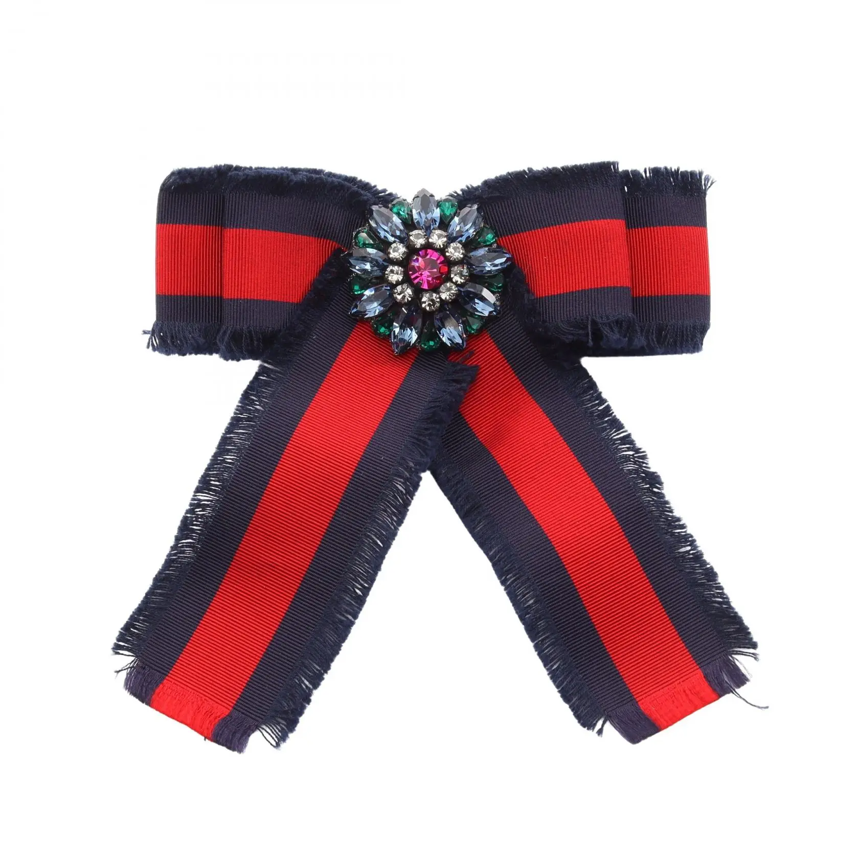 Pre-owned GUCCI Cotton Small Leather Goods Web Grosgrain Ribbon Brooch