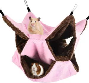 3 Tier Ferret Rat Hammock,Guinea Pig Cage Accessories,11.8x11.8 Inches,Pet Cage  Bunkbed Hammock for Small ,Guinea Pig,Ferret,Kitten,,Chinchilla,Rat,Parrot