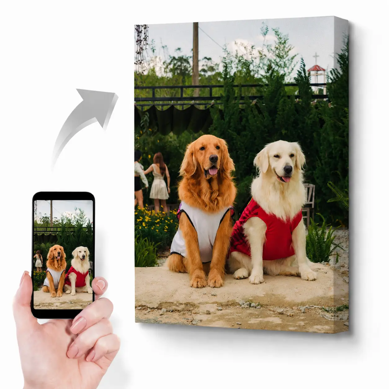Personalized Photo-to-Canvas Print - Custom Framed Home Decor Wall Art for Bedroom, Wedding or Pet Memories