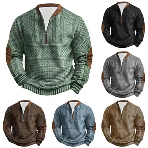 Trendy Oversize Sweatshirt for Men - Casual Long Sleeve Hoodless Pullover, Textured Fabric, Machine Washable, Ideal for Everyday Wear - Fashion