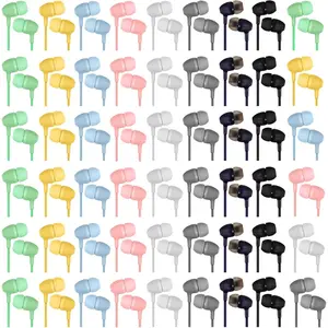 200 Pack Earbuds Bulk Earphones 3.5 mm Classroom Headphones for Adult Assorted Colors Earbud Wired Earphone Without Mic for Adult Office  Individually Bagged(Multicolor)