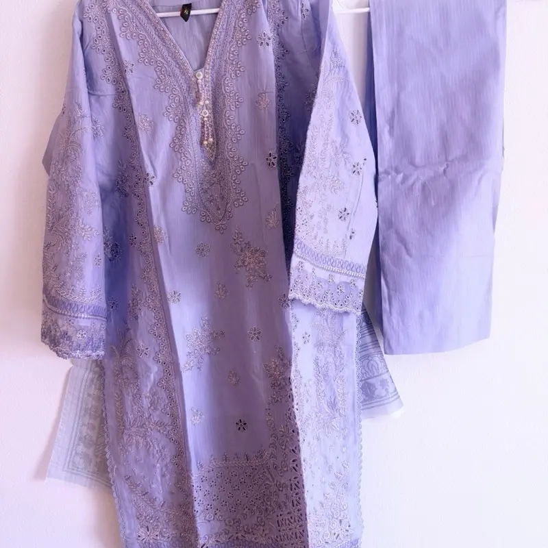 Lavender mist embroidered 3 piece lawn suit with dupatta