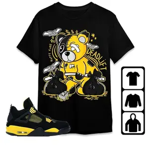 AJ 4 Thunder Unisex T-Shirt, Tee, Deadlift BER, Shirt To Match 4s Thunder Lightning Yellow