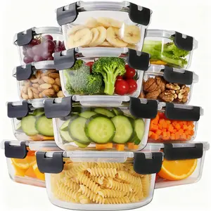 12-Piece Glass Food Storage Containers with Lids - Leak-Proof Airtight, Microwave, Fridge, Oven & Dishwasher Safe