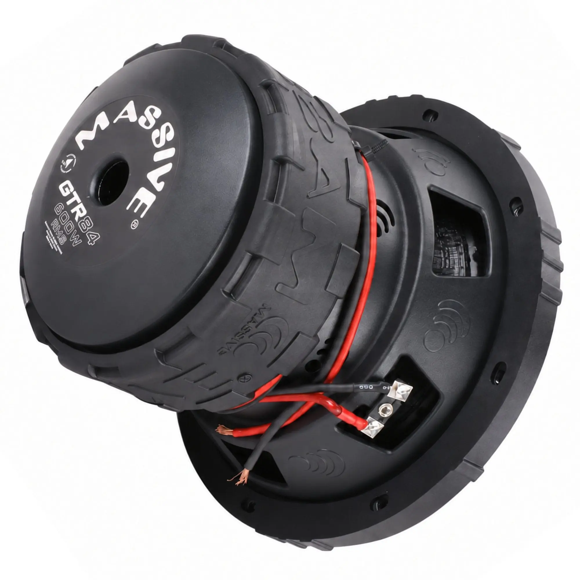 Massive Audio GTR84 8" 600 Watts RMS Dual 4 Ohm Subwoofer with Heavy Gauge Steel Basket & Dual Y30 Magnets for Deep Clean Bass