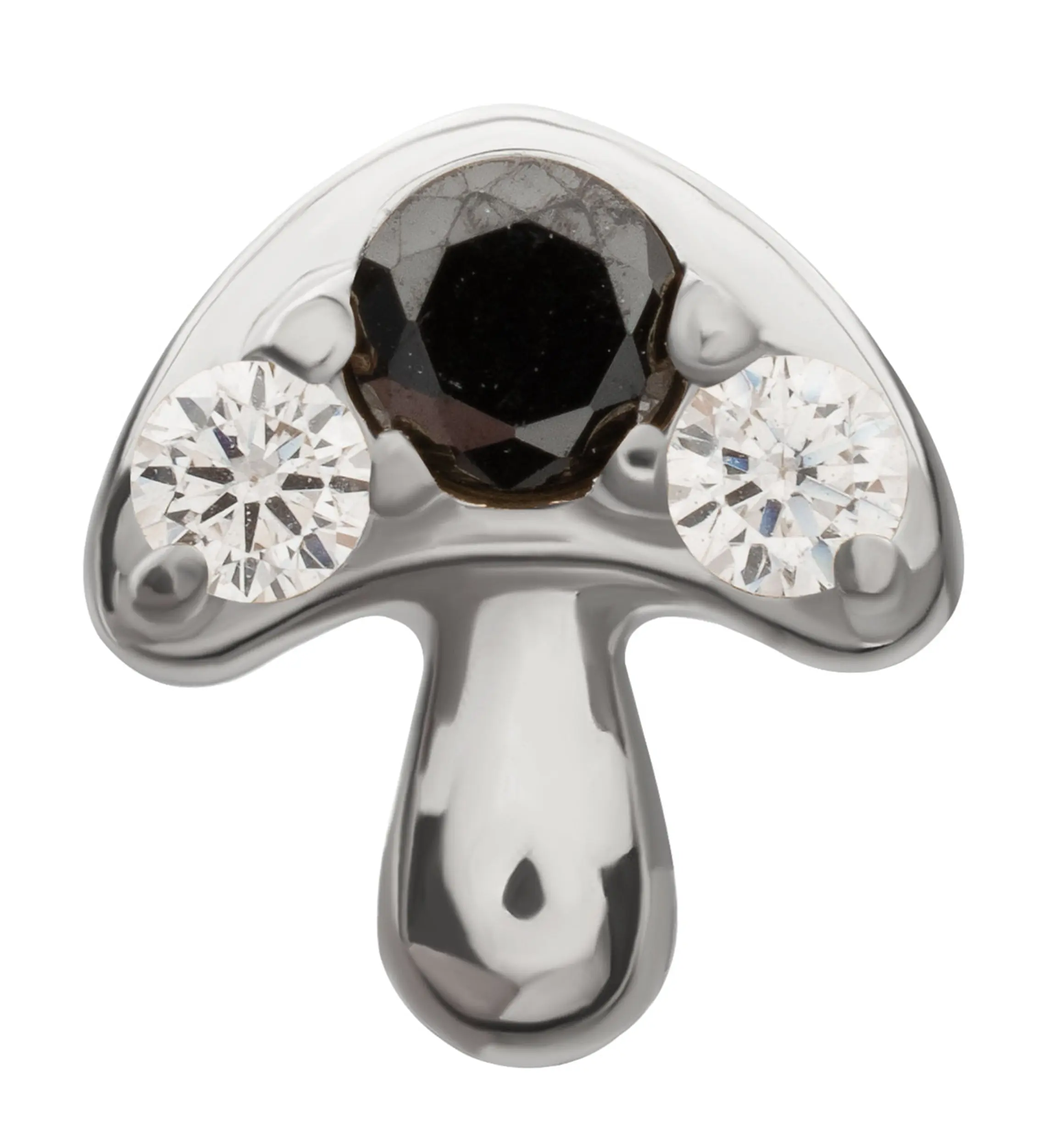 Toadstool Black CZ Titanium Threadless Top