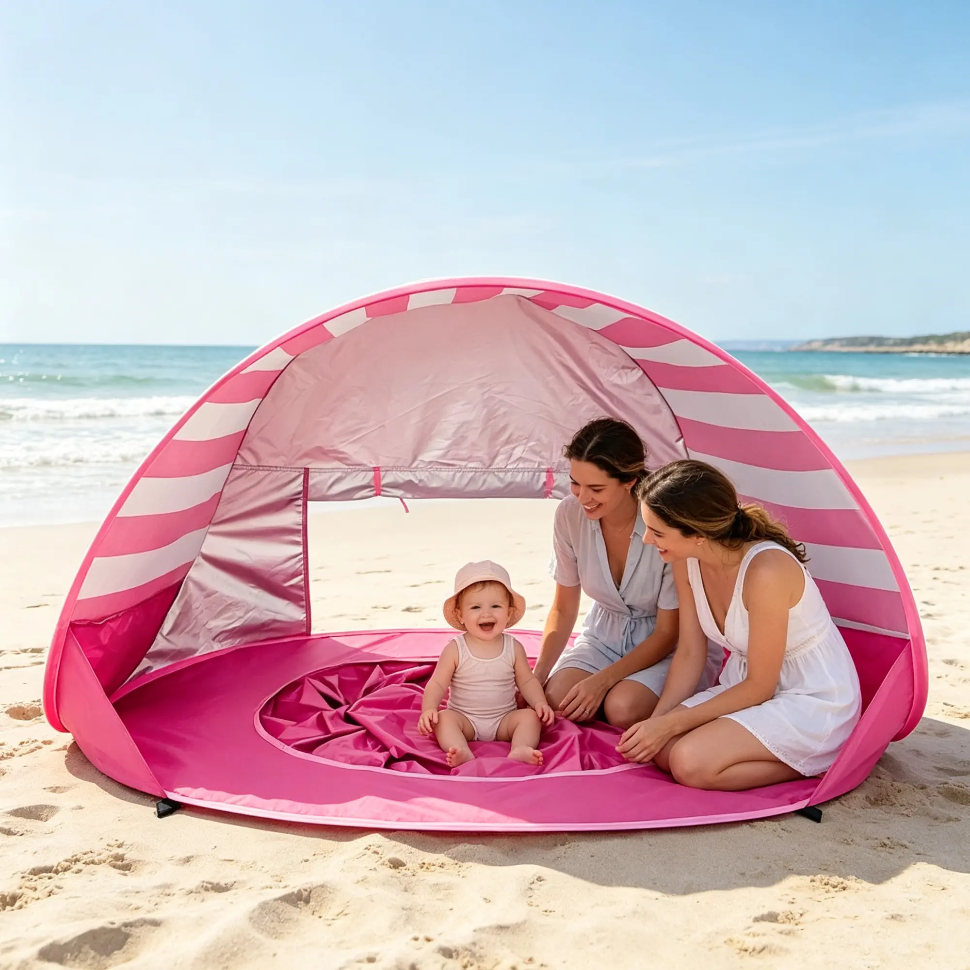 Infant/Toddler Pop-Up Beach Tent with Pool - UPF 50+ Sun Protection Lightweight Canopy, Easy Install Portable Shade Shelter with Carry Bag for Beach Outings, Outdoor Travel (Toys & Hobbies, Sports & Outdoor Play, Playhouses Tents & Tunnels)
