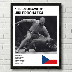Jiri Prochazka Poster, Fighter Wall Art Decor, UFC, Mixed Martial Arts Print, mma Canva for Home Gym, Sports Fan Wall Decor, Man Cave