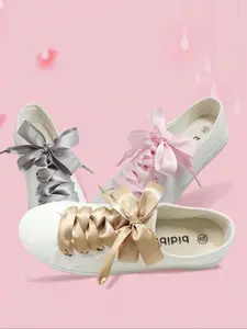 Solid Color Silk Shoelaces, Fashionable Shoes Laces for Women & Girls, Casual Shoes Accessories for Daily Use, Footwear Lace