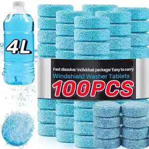 All-Season Windshield Washer Effervescent Tablet (Solid Concentrate) Shellac-Free Formula