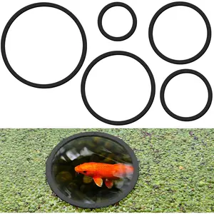 5 count Aquarium Floating  Corral - 5 Sizes of Floating  Ring, Fish Feeding Ring (Black)