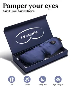 FACEMOON Cordless Heated Eye Mask, FSA Eligible | Warm Eye Compress for Travel & Sleep | Silk Soft, Rechargeable, Washable | Self-Care