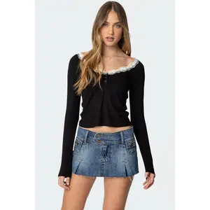 Tracey Lace Trim Top