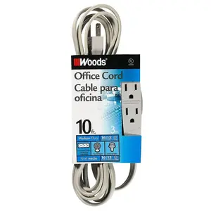 10 ft. Multi-Outlet (3) Medium-Duty Extension Cord, Gray