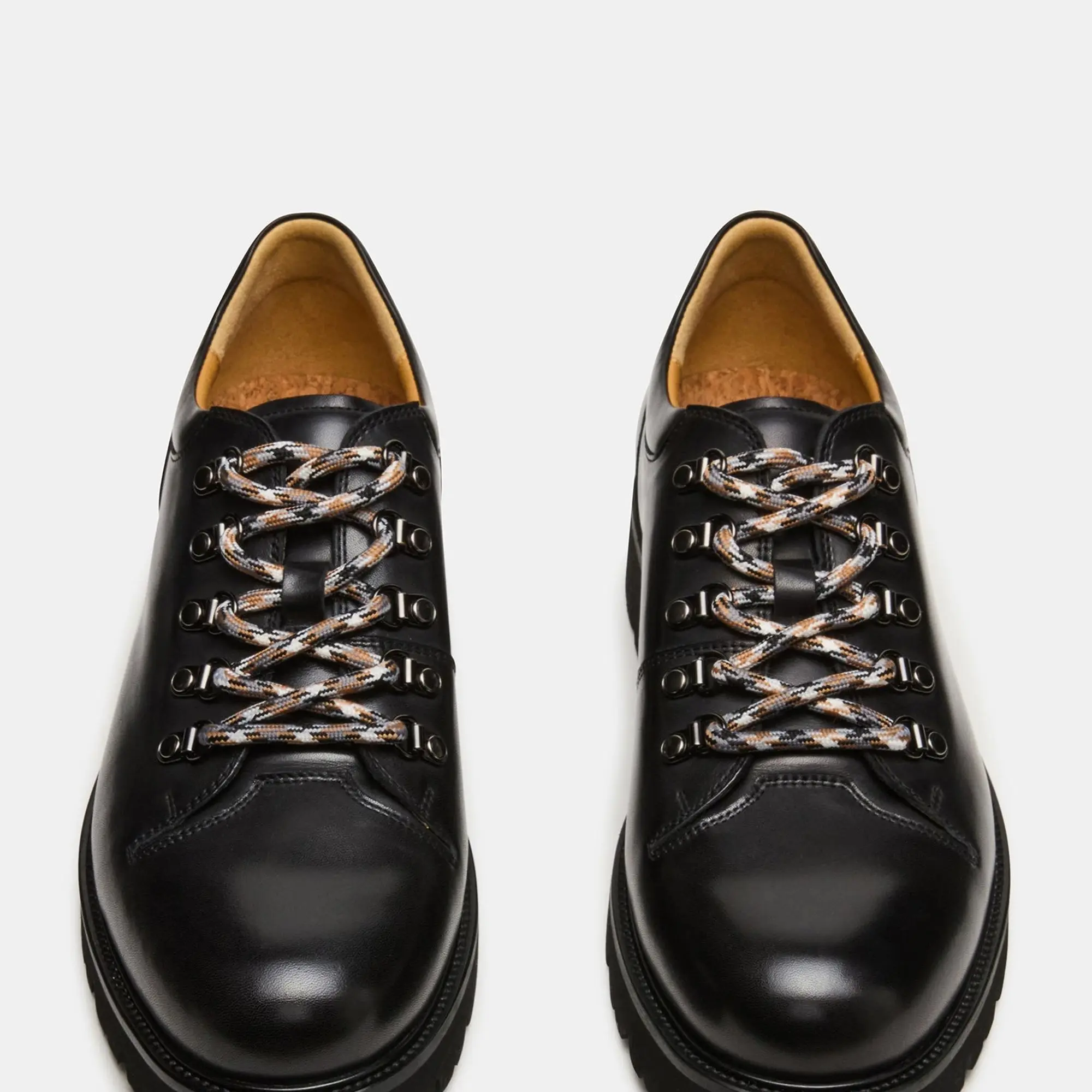 Steve Madden Black Leather Lace-Up Derby Shoes with Brown Contrast Welt Steve Madden Fenta Leather Lightweight Sneakers – BigShoes main image 2