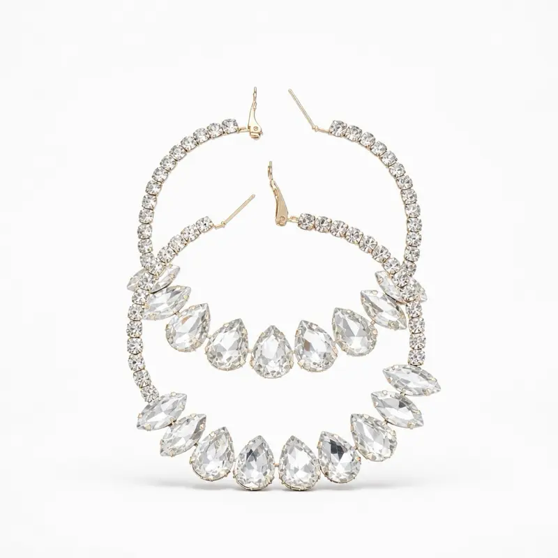 Drip Dynasty- Rhinestone Hoops