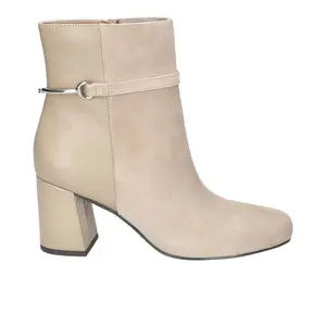Bella Vita Womens Quincy Square Toe Zippered Casual Boots Ankle Mid Heel 2-3" - Beige