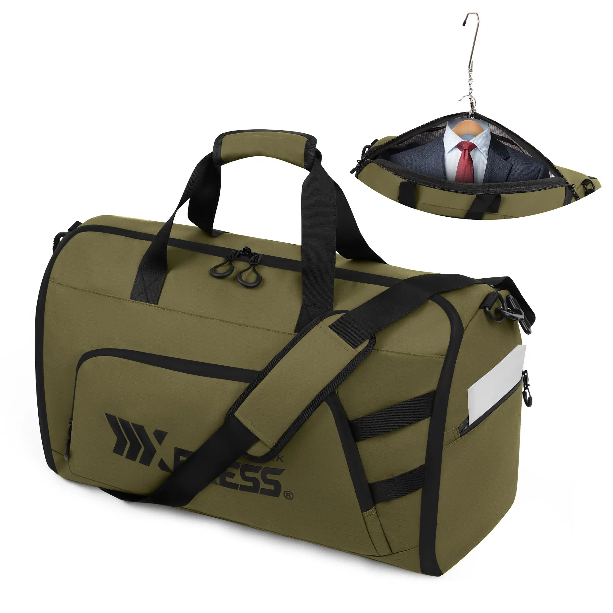 Xpress 2-in-1 Garment Bags for Travel Convertible Duffle Bag with Suit Compartments Water-Resistant Carry-On Travel Bag for Business Weekend GB261