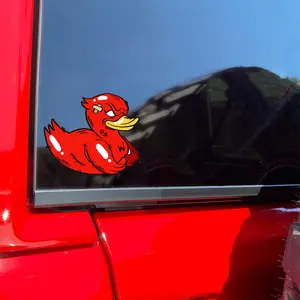 1PC Trendy Street Red Duck Car Sticker Suitable for car window decor Personalized tattoo cute duck decal Street-style car exterior sticker Cross-border trendy car accessory Fits modified car exteriors Street trendy style decor goodie