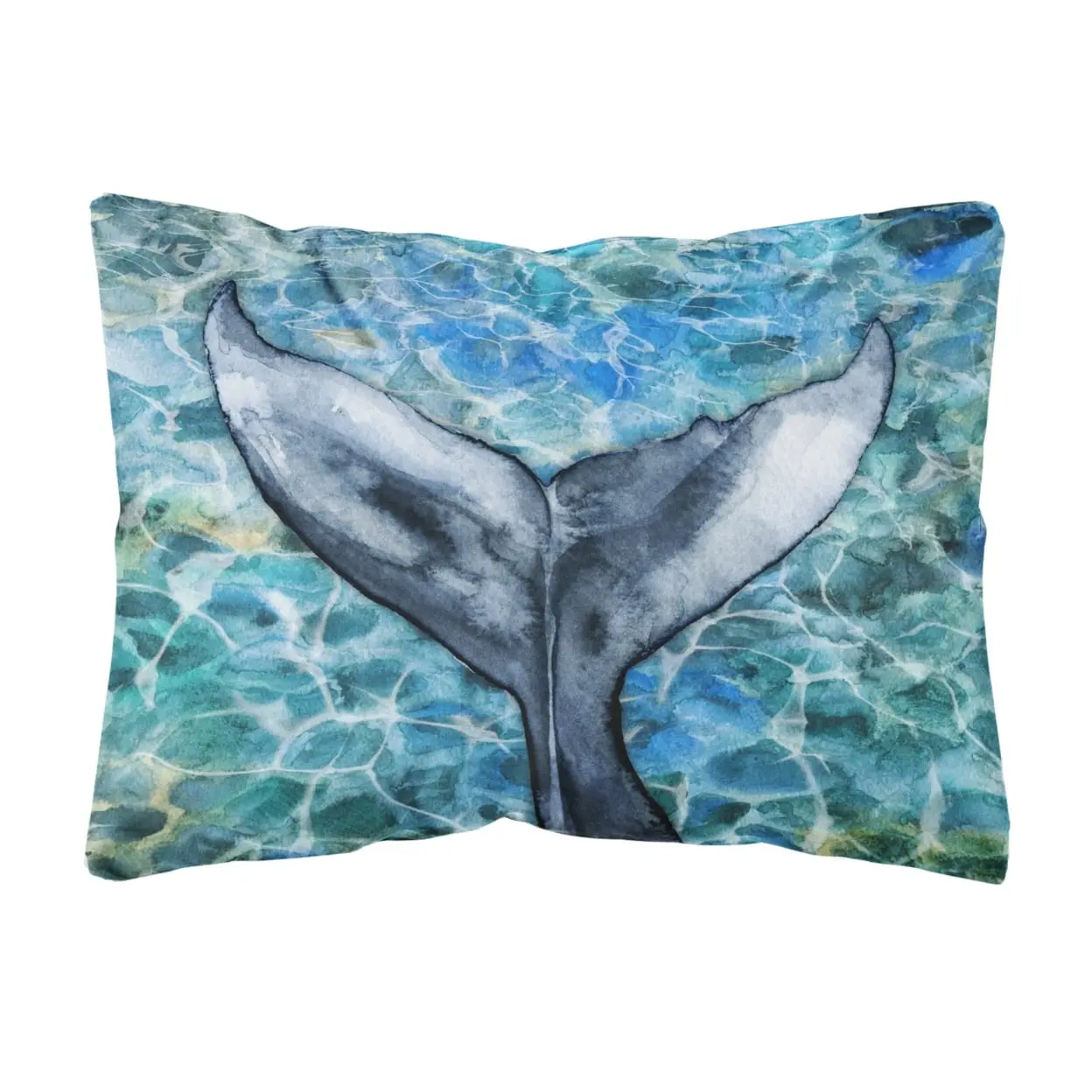 Carolines Treasures BB5337PW1216 Whale Tail Durable Moisture-Resistant Canvas Fabric Decorative Pillow, Suitable for Indoors & Outdoor Sofas (Outdoor Furniture)