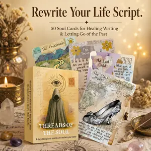 English Soul Line Oracle Cards, 50 Tarot Series Illustration Cards, Tarot Card Set, Tarot Card Game, Unlock Inner Patterns, Mindfulness Practice, Group Healing, Gift Idea