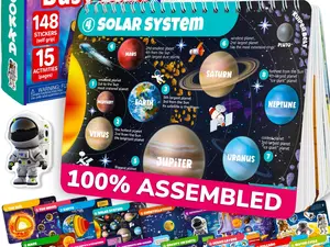 QUOKKA Flash Cards Busy Book for Toddlers 148 Stickers 15 Activity Pages Educational Activities Universe