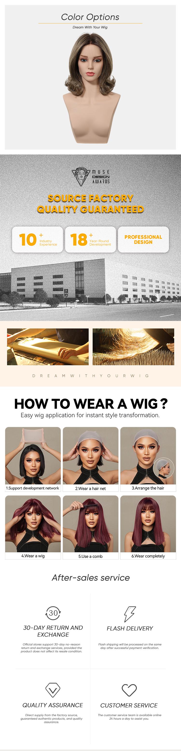 Isabel- NEW! DWY Mono Lace Front Free Part 14 Inches Wavy Brown with Blonde Highlights Glueless Synthetic Wig