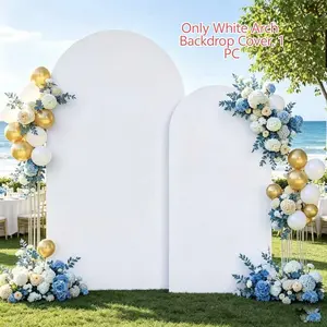 Multi Size White Arch Frame Cover Elastic Stretch Cloth Sleeve for Half Circle Party Background Banner Decor Wedding Arch Covers