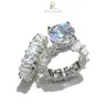 Rexviao Women's 2-PC Stackable Cubic Zirconia Dainty Finger Rings - Artificial Gemstone Wedding Engagement Jewelry, Accessories for Adult Females, Romantic Promise Gifts for Girlfriend, Stackable Finger Rings
