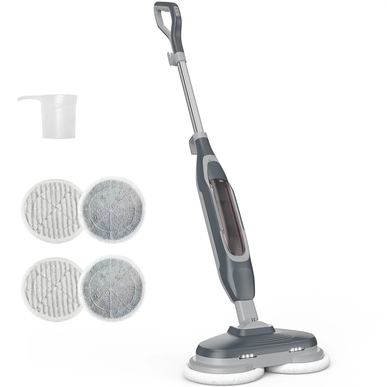 Steam Mop, All-in-One Scrubbing Steam Mops for Floor Cleaning with Rotating Pads, Floor Steamer with 2 LED Lights, 4 Cleaning Modes, Swivel Steering, 16.4 FT Cord, Safe for Hardwood and Tile