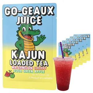 Kajun Loaded Tea Packets Go-Geaux Juice Variety – Watermelon Cherry Sour Green Apple Flavors, Sugar Free Energy Drink Mix, 250mg Green Tea Caffeine Powder, Zero Calorie Keto Friendly Drink Mix Pack