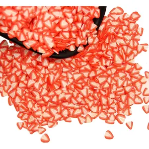 Strawberry Nail Art Slime Charms Slices 120g/0.26LB Cute Tiny 3D Polymer Clay Fruit DIY Craft Supplies Glitter Charms for Nail Phone Case Bracelet Decoration