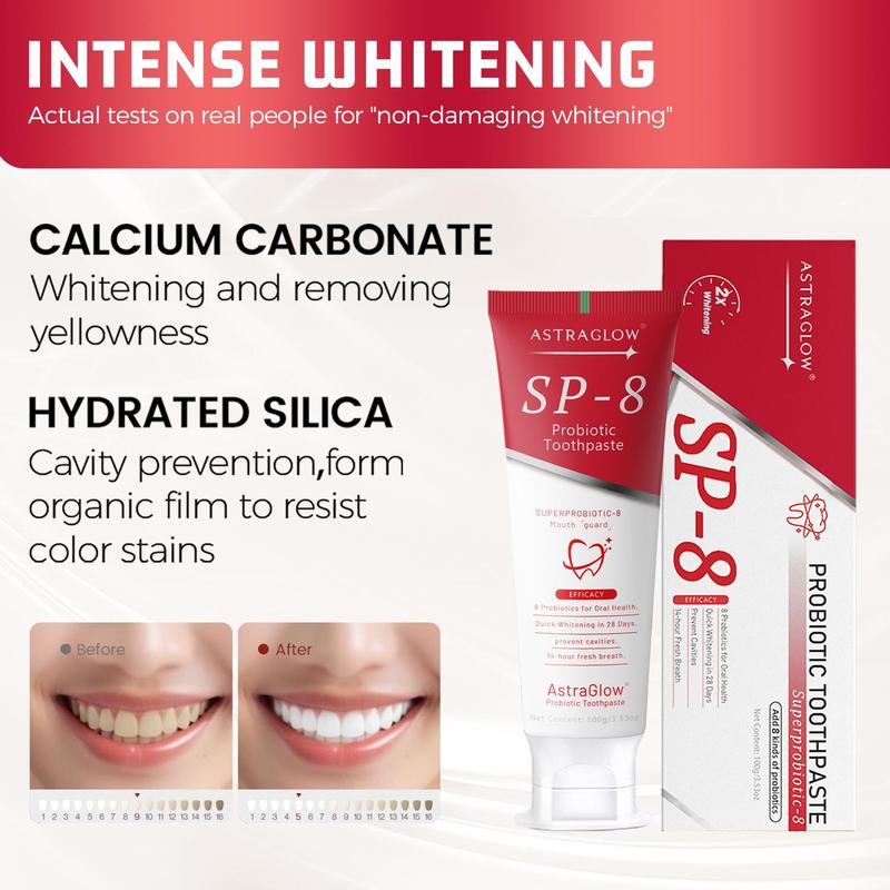 AstraGlow SP-8 toothpaste Set 3 Pack: Brightens Teeth, Reduces Tooth Decay & Refreshes Breath Oral