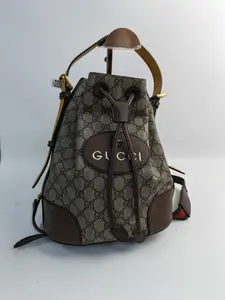 Pre-owned GUCCI canvas Backpacks Ophidia Mini Bucket Bag GG Supreme KY02696