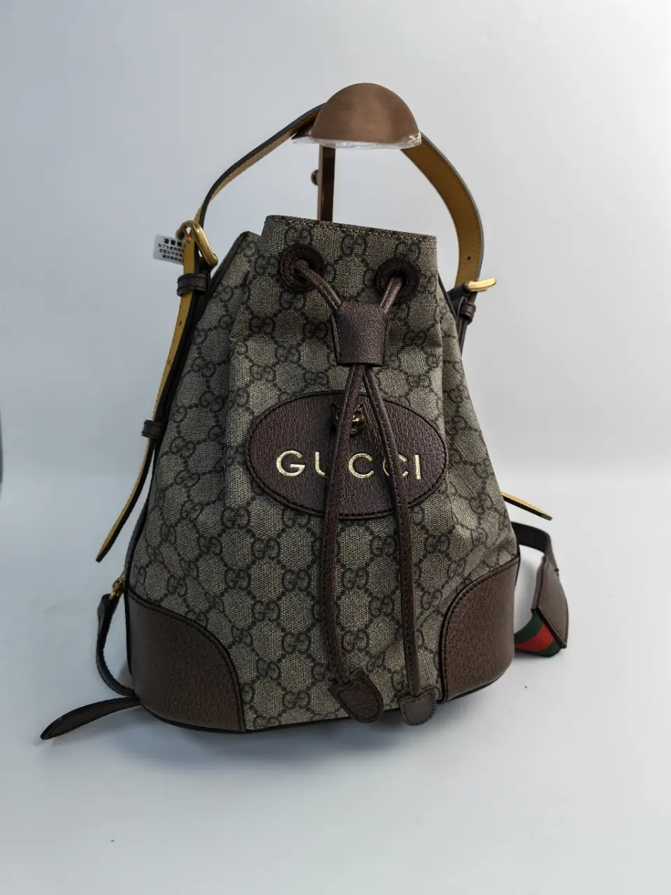 Pre-owned GUCCI canvas Backpacks Ophidia Mini Bucket Bag GG Supreme KY02696