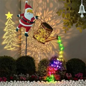 Solar Santa Claus Kettle Light Villa Outdoor Courtyard Sprinkler Light Christmas Atmosphere Lawn Light